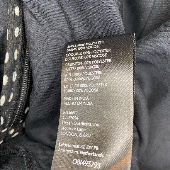 Urban Outfitters Rosalia Chiffon Dress, Polka Dot, Black &‎ White, Size Medium - Picture 14 of 16